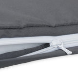Relaxdays Cama Elevada para Perros con Techo, 81x90x68 cm, Poliratán, Tumbona para Mascotas con Cojín, Exterior, Gris