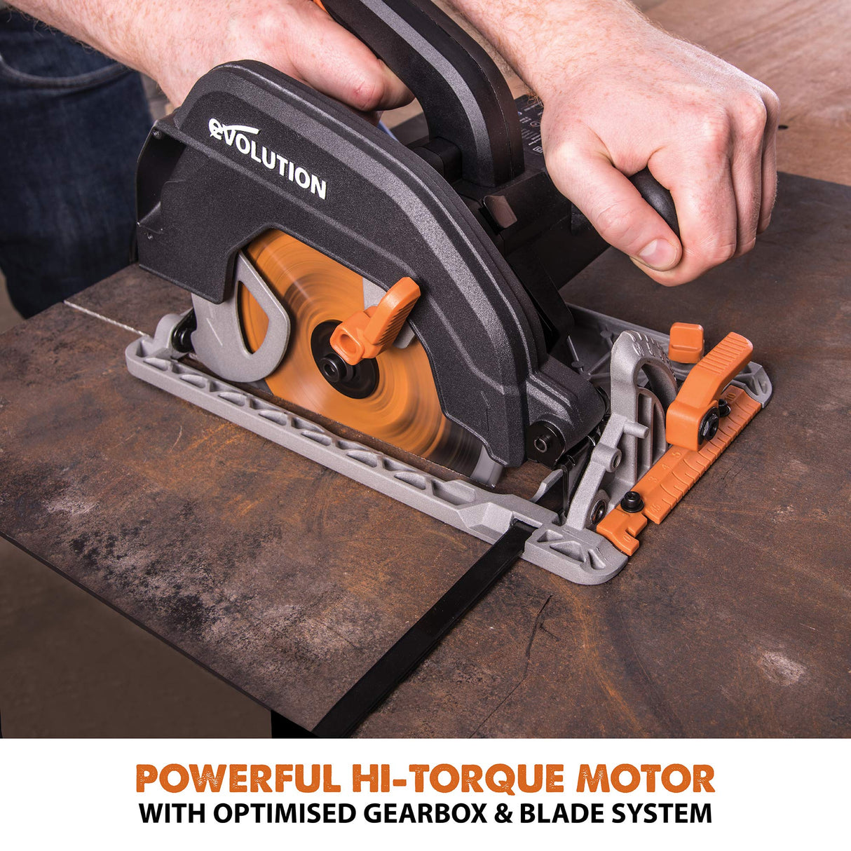 Evolution Power Tools - Sierra circular multimaterial R185CCSX+ con guía compatible (paquete plus con bolsa de transporte), 185 mm, 230 V