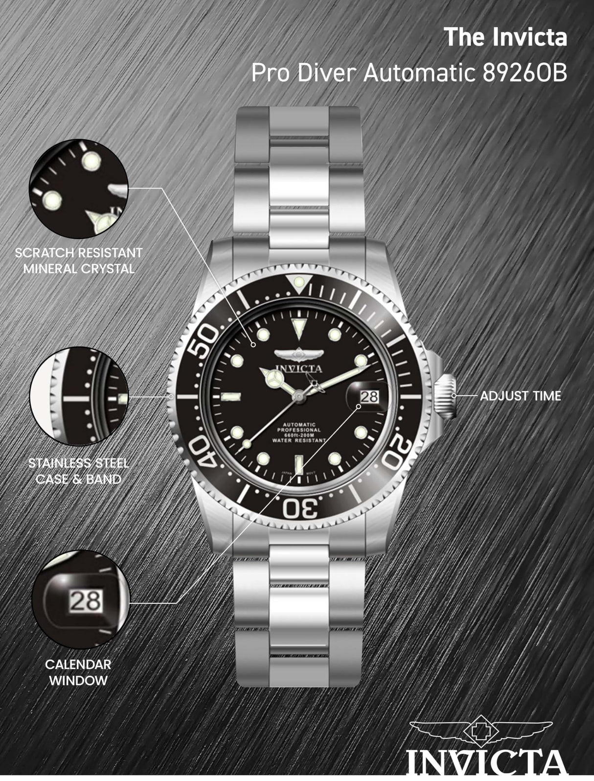Invicta Pro Diver Reloj Automático para Hombre de acero inoxidable - 40mm