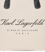 Hotel Karl - Bolsa de lona mediana para mujer, color natural/negro, talla única