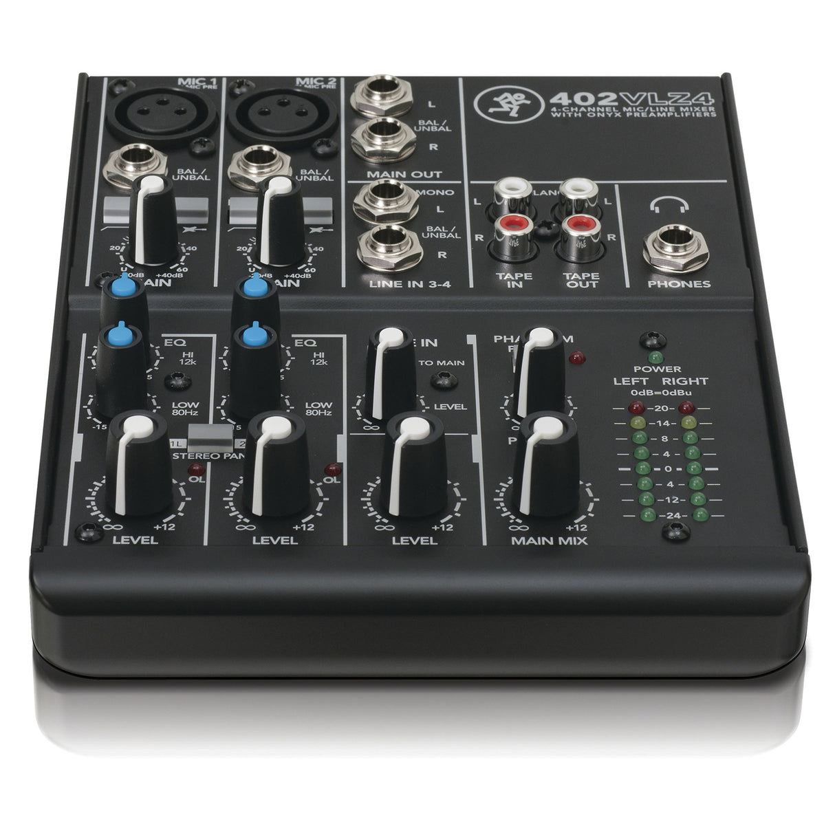 MACKIE 402VLZ4 mezclador analógico compacto de 4 canales con los legendarios previos de micro Onyx