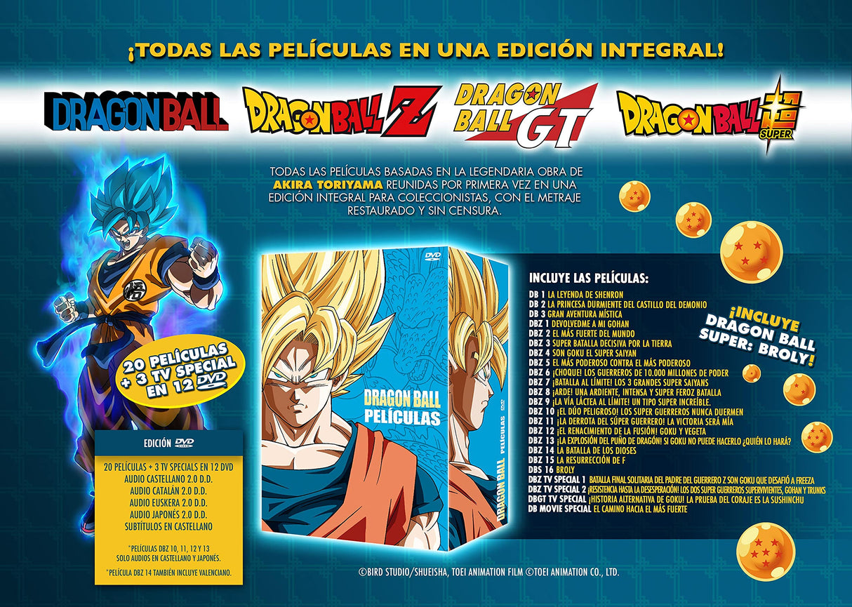 Dragon Ball Las Películas Colección Completa - Dragon Ball + Dragon Ball Z + Dragon Ball GT + Dragon Ball Super [DVD]