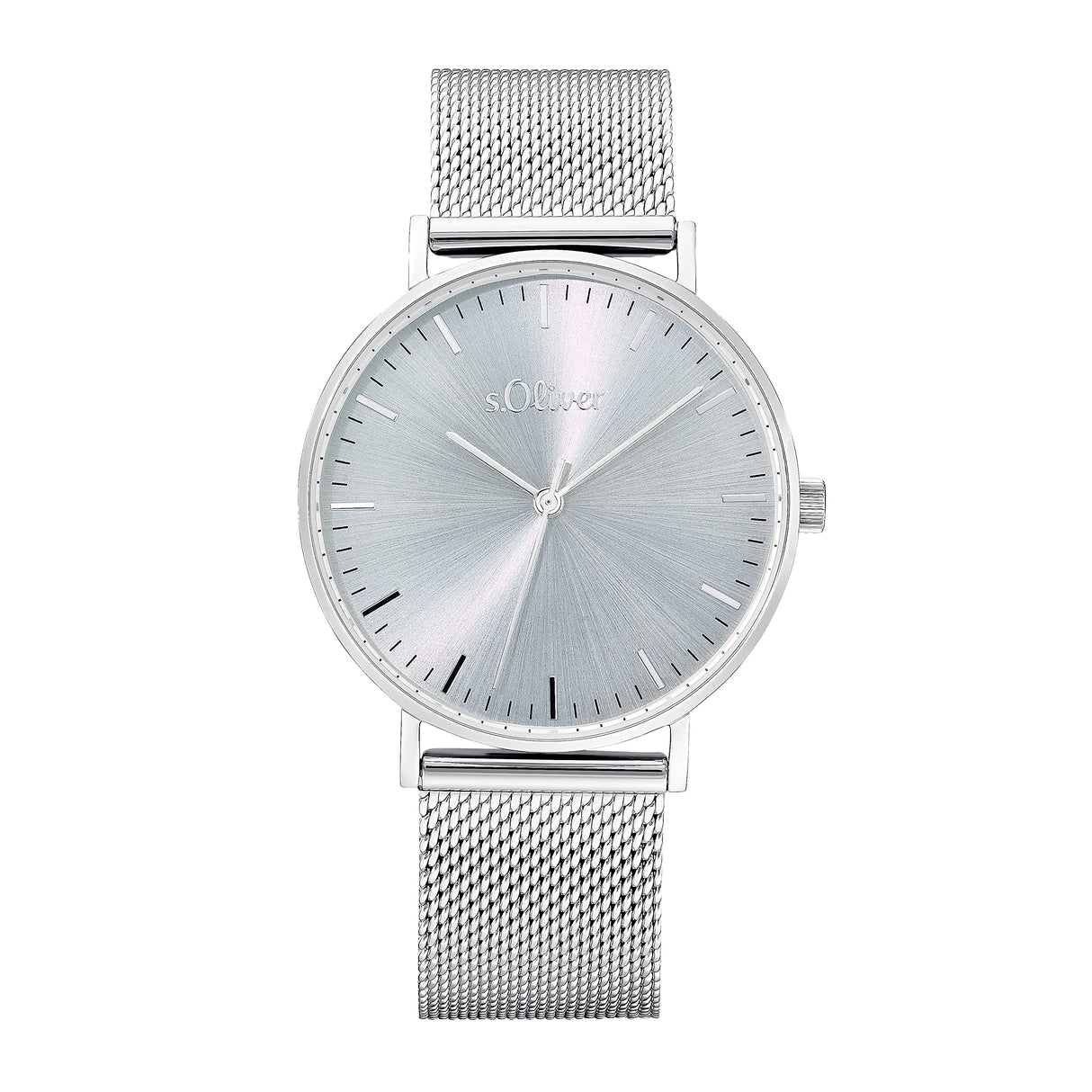 s.Oliver reloj de pulsera señoras reloj de cuarzo analógico, con brazalete de acero inoxidable, plata, 3 bar resistente al agua, viene en caja de regalo