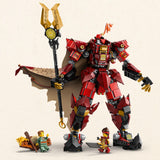 LEGO NINJAGO Meca Caballero del Fuego - Juguete de Construcción con Figura Articulada, 2 Minifiguras (inc. Kai) y Monstruo Marino - Kit de Maqueta - Regalo para Chicos de 14+ Años y Adolescentes 71846