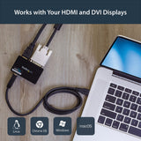 StarTech.com Adaptador Vídeo Externo USB 3.0 a HDMI® y DVI Tarjeta Gráfica Externa Cable Dual Head - 1x HDMI Hembra - 1x DVI - 2048x1152