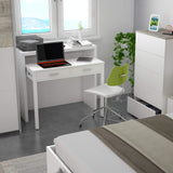 Habitdesign Mesa Escritorio Extensible, Mesa Estudio, Consola, Color Blanco Artik, Medidas: 98,5 cm (Largo) x 36-70 cm (Fondo) x 87,5 cm (Alto)