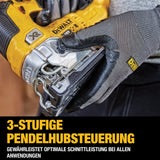 DEWALT Sierra de Calar XR 18V Sin Escobillas, 0-3200 cpm, Corte Bisel 45°, Profundidad en Madera 135mm, Metal 25mm, Acero 10mm, Incluye Maletín TSTAK II - DCS334NT-XJ