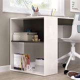 DEKIT GRUPO RIMOBEL TEO - Mesa escritorio con estante y cajón - BLANCO / GRAFITO - 74 x 115 x 50