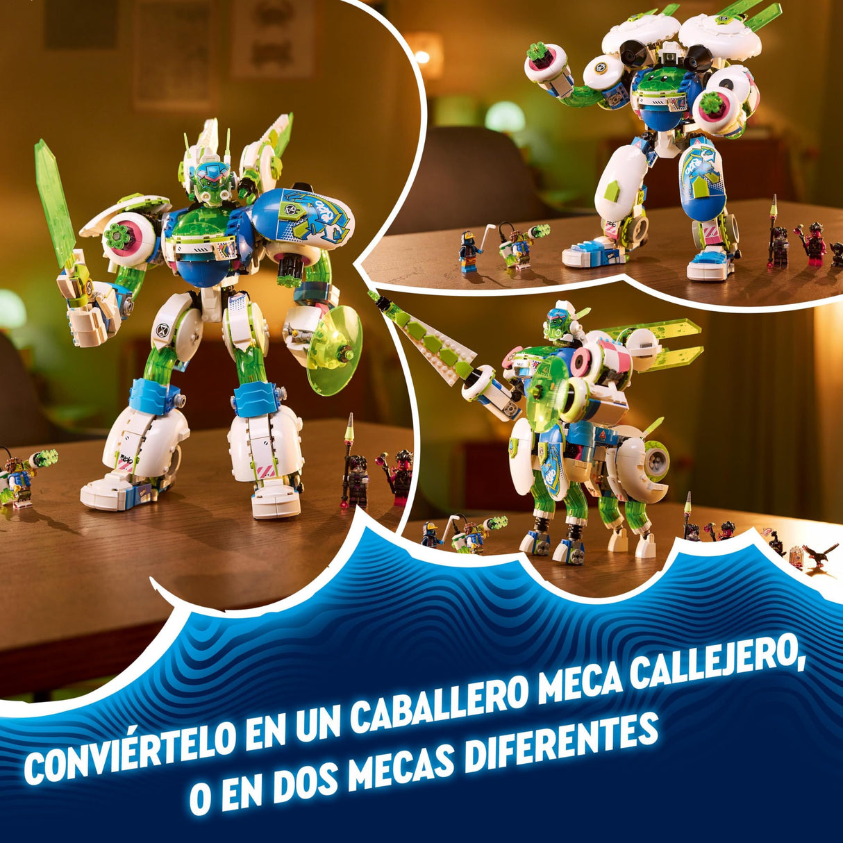 LEGO DREAMZzz 3 en 1 Mateo y Z-Blob Caballero Meca de Combate Robot y Lanzadera Espacial de Juguete de Construcción, Regalo para Niños y Niñas de 10 Años o Más, Juego Creativo con 4 Minifiguras 71485