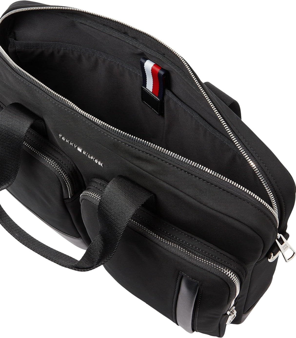Tommy Hilfiger Maletín para portátil Hombre Business Nylon con bolsillo exterior, Negro (Black), Talla Única