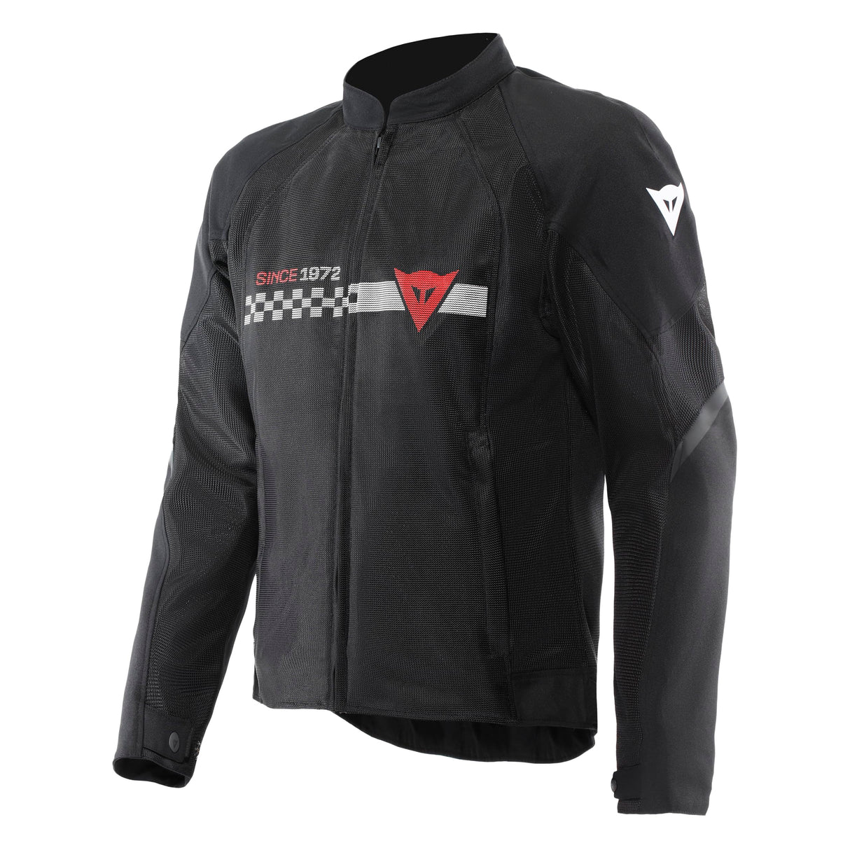 DAINESE - Herosphere Air Tex Jacket, Chaqueta De Moto De Tejido, Ventilada Y De Verano, Hombre, Negro/Blanco/Rojo, 50