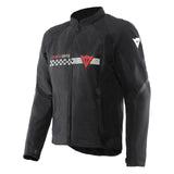 DAINESE - Herosphere Air Tex Jacket, Chaqueta De Moto De Tejido, Ventilada Y De Verano, Hombre, Negro/Blanco/Rojo, 50