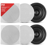 Pyle Altavoces Estereo,10”, 300W, 2 vias, Empotrables, Techo, Pared, Red de Cruce electronico, 35Hz-20kHz