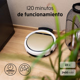 ZACO Robot aspirador y fregasuelos V5sPro con mando a distancia, Aspiradora y fregadora inteligente 2en1 para suelos duros, madera, parquet y alfombras, Aspiradoras para perros y pelos de mascotas