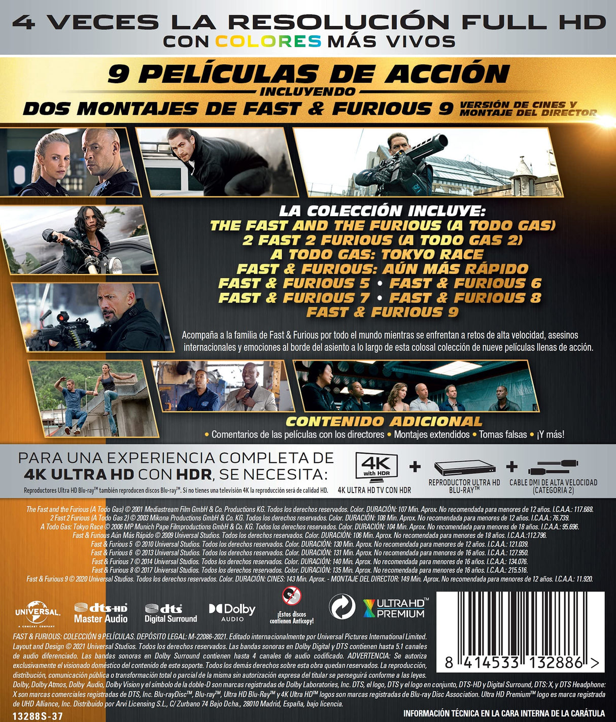 Fast & Furious Pack 1-9 (4K Ultra-HD) [Blu-ray]