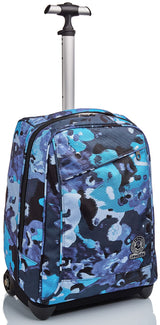 Invicta Mochila con Ruedas CAMO SHADE, Azul Camuflaje - Mochila 2 en 1, Mochila Escolar con Carro, Crossover System - Bolso Escolar Niños, Niñas y Adolescentes , Unisex - Maxi Capacidad