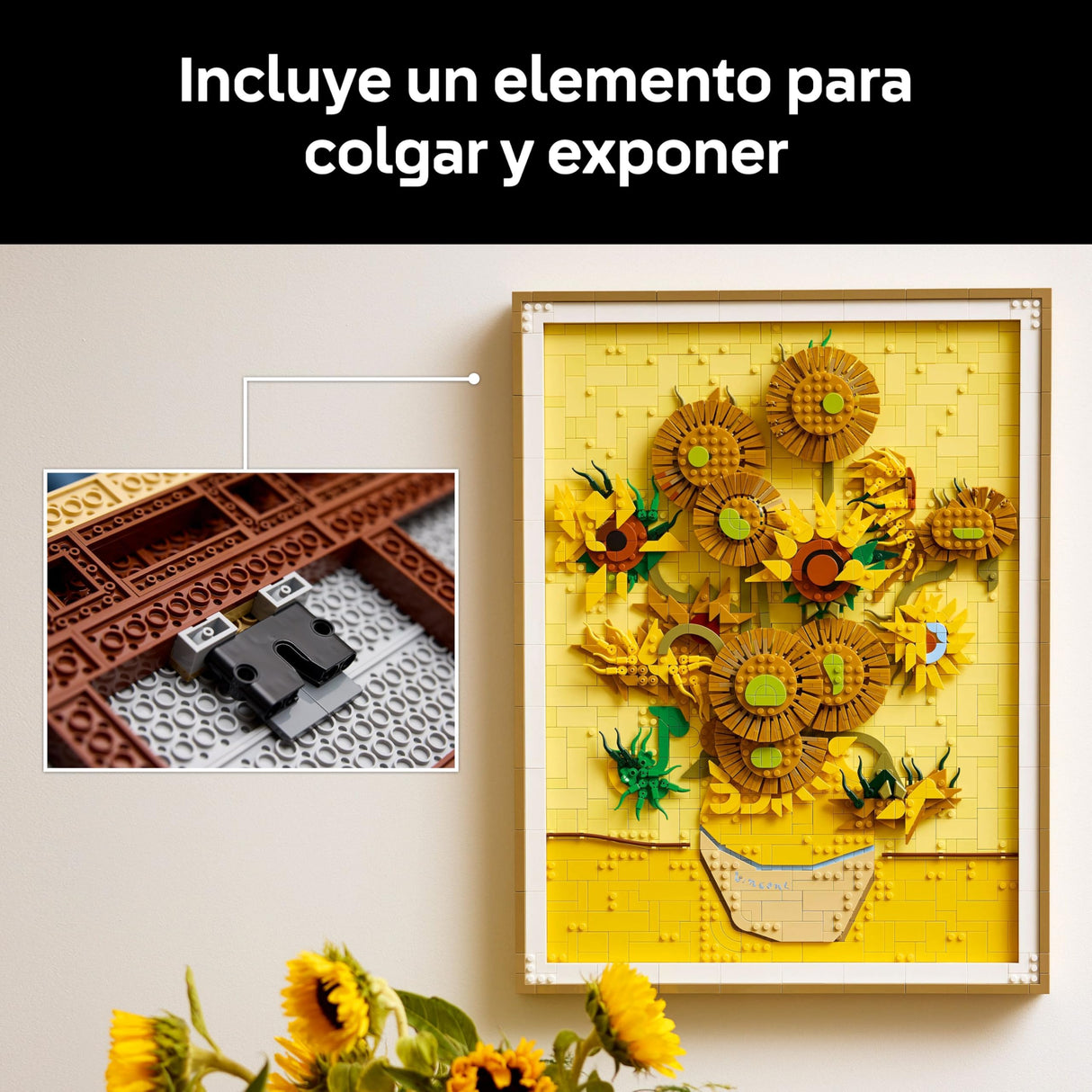 LEGO Art Vincent van Gogh: Los Girasoles, Maqueta 3D para Construir para Adultos de Obra de Arte, Flores Artificiales y Decoración del Hogar, Construcción Creativa, Regalo para Mujeres y Hombres 31215