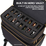 ENHANCE - Bolsa de Viaje RPG para Juegos de Mesa con Mazmorras y Dragones y Figuras, Bolsa de Transporte Acolchada con múltiples Compartimentos para Libros (4 a 8) y Bolsillo para Dados y fichas