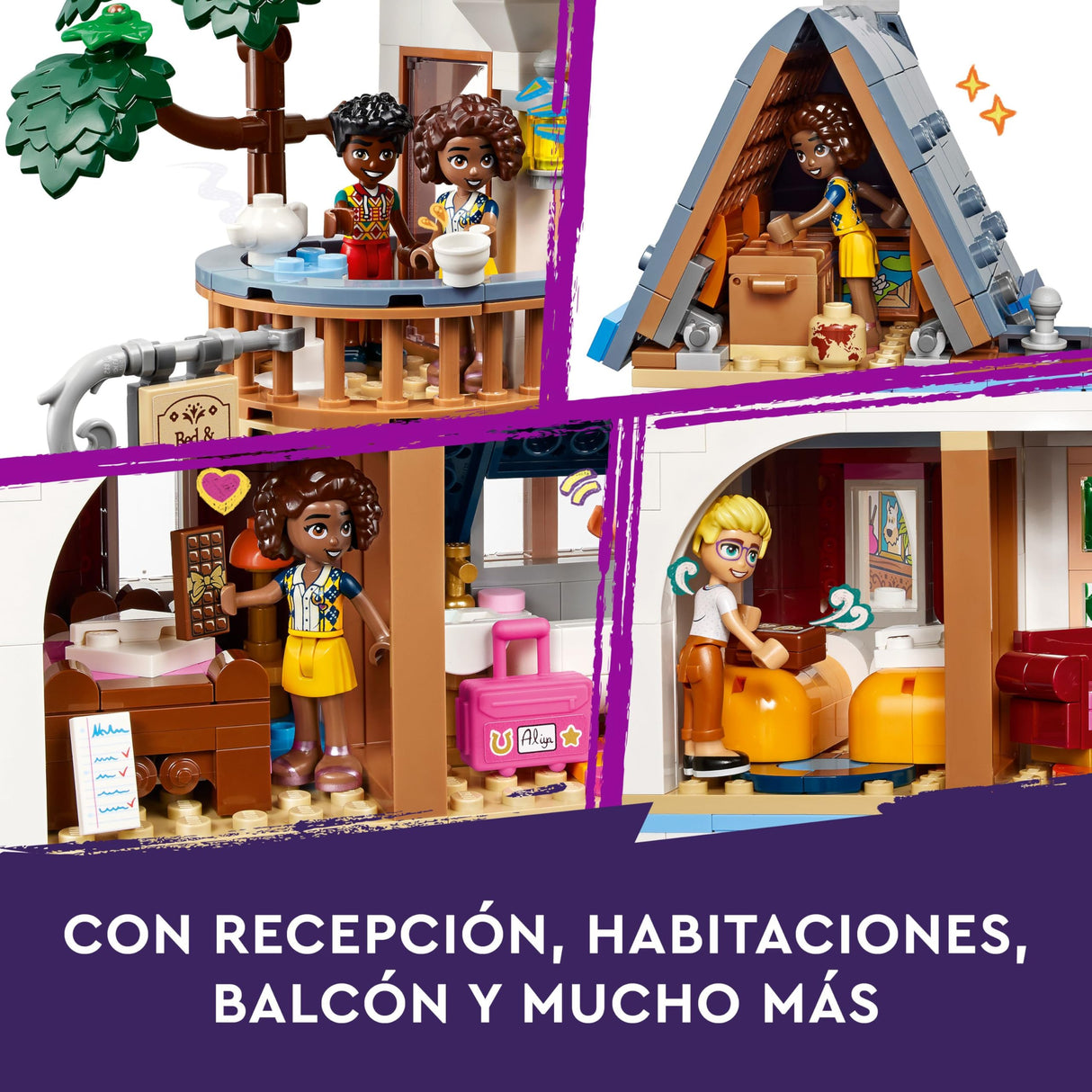 LEGO Friends Hostal del Castillo de Juguete, Juego con Hotel y 4 Mini Muñecos, Regalo para Niñas y Niños de 12 Años o Más, Figura de un Perro y Accesorios, Decoración para la Estantería 42638