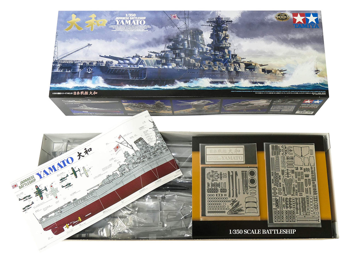 Tamiya- Yamato Battleship Maqueta, Color Azul Marino, pequeño (78025-000)