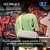 Sony ULT Field 5, Altavoz portátil Bluetooth Potente, 25 H de batería, 2 Modos ULT Power Sound, Resistente al Agua y al Polvo, 360 Luces, Correa Extraible para el Hombro, Compacto, Negro