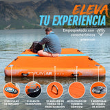 Balsa Flotante Hinchable de Bluefin para la Playa, Lago o Mar, Plataforma Flotante Hecha con Puntada Libre de PVC y Superficie Antideslizante