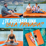 Balsa Flotante Hinchable de Bluefin para la Playa, Lago o Mar, Plataforma Flotante Hecha con Puntada Libre de PVC y Superficie Antideslizante