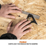 Evolution Power Tools R255SMS Sierra ingletadora Deslizante multimaterial, con Paquete Plus, Corta acero dulce, aluminio, plástico, madera con clavos incrustados 230 V, 255 mm
