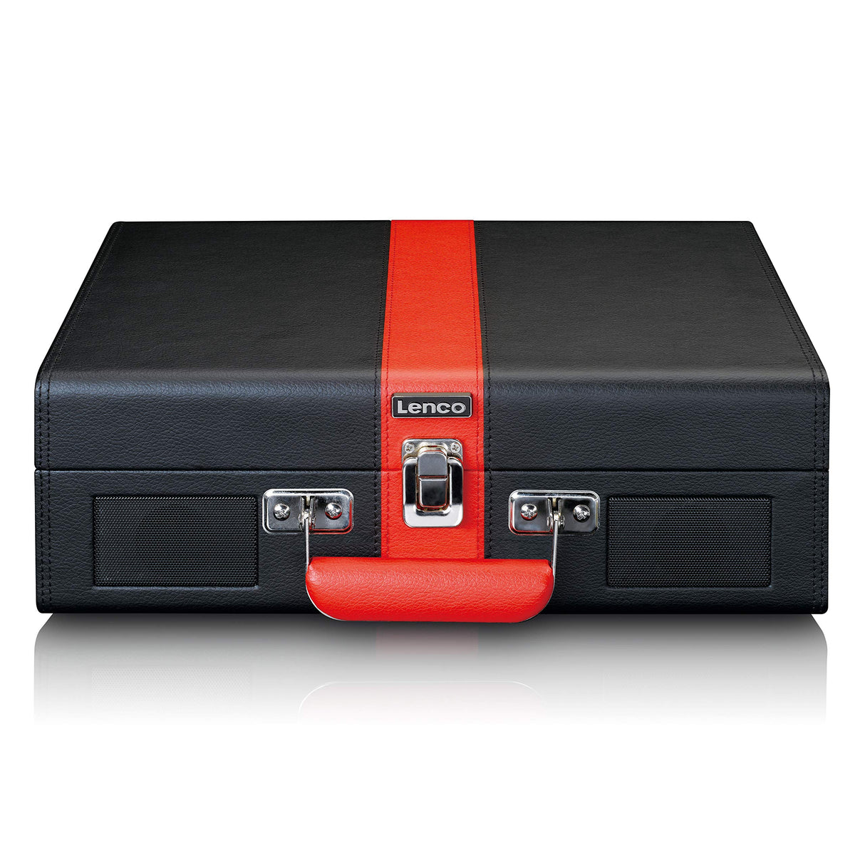 Classic Phono by Lenco TT-110 - Plato Giratorio - 33, 45 y 78 RPM - Bluetooth - transmisión por Correa - 2 Altavoces - Entrada Auxiliar, Salida RCA, 3,5 mm - Negro/Rojo