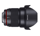 Samyang F1120705101 - Objetivo fotográfico DSLR para Sony A (distancia focal fija 16mm, apertura f/2.0 ED AS UMC CS, diámetro filtro: 77mm), negro