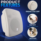 Altavoz de Patio al Aire Libre para Montaje en Pared, 3.5 Pulgadas, 2 vías, Resistente a la Intemperie, Altavoces comerciales montados en Pared o Techo con Transformador Integrado de 70 V, gabinete