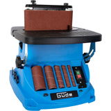 Güde GSBSM 450 - Lijadora de banda de husillo (450 W, 2000 1/min, oscilante, para superficies interiores y exteriores, sin herramientas, mesa regulable de 0° a 45°, incluye numerosos accesorios)