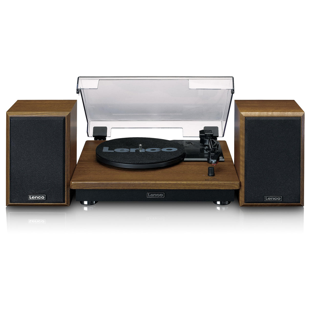 Lenco LS-100 Tocadiscos hi-fi - con Bluetooth 5.0 - Altavoz Externo - 2 x 10 w rms - transmisión por Correa - Apagado automático - Madera