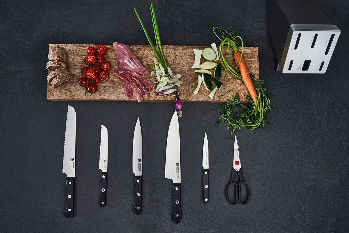 Zwilling 1002453 Gourmet - Bloque de cuchillos autoafilable (7 piezas), color negro