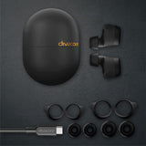 Divacore - AntiPods 2 - Auriculares 100% inalámbricos - Aislamiento Total de Sonido - Resistente al Agua - Funda de Carga magnética - Compatible con Google Assistant y Siri - Negro