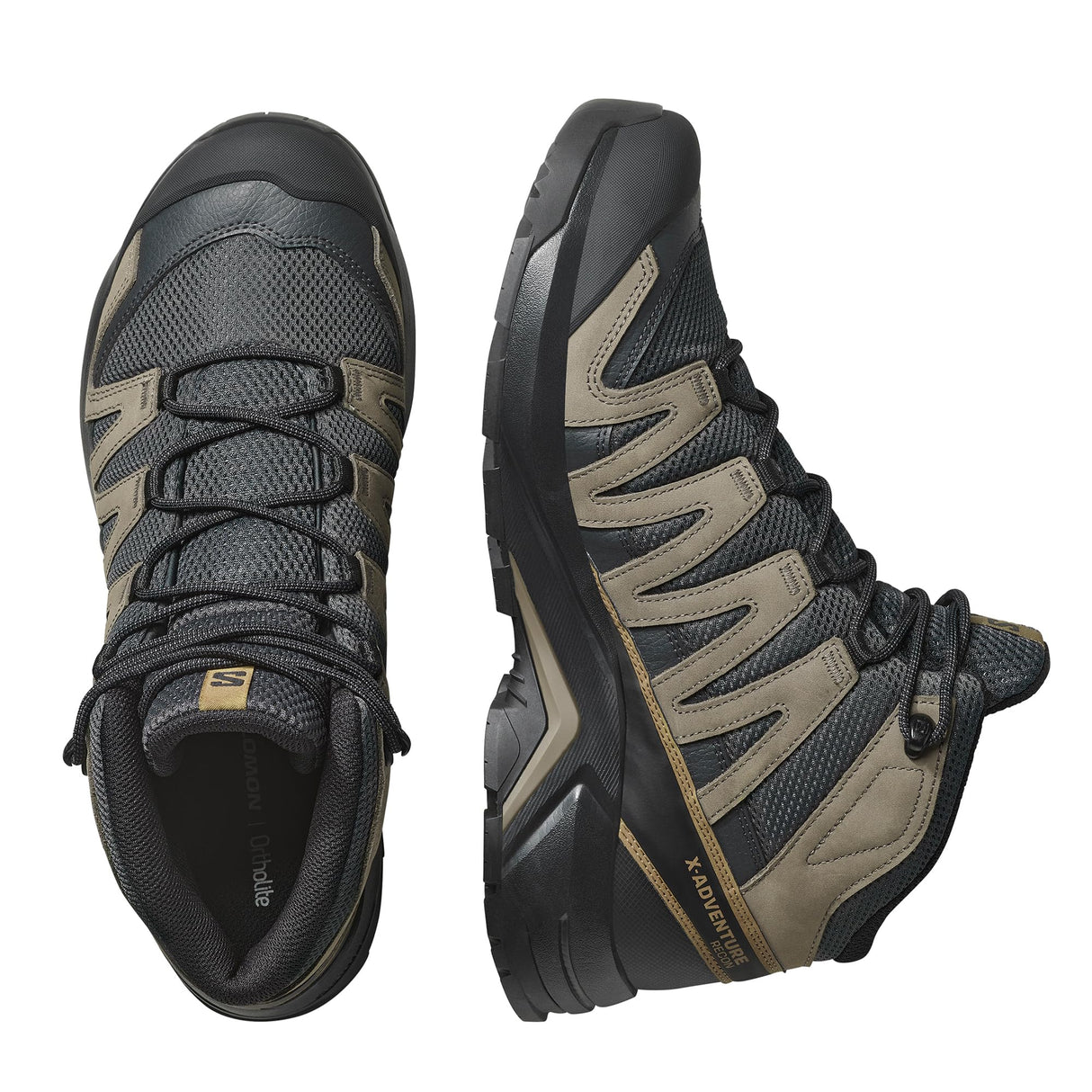 Salomon X-ADVENTURE RECON MID GORE TEX, Zapatos de senderismo para Hombre, Asphalt Falcon Coyote Brown, 40 2/3 EU