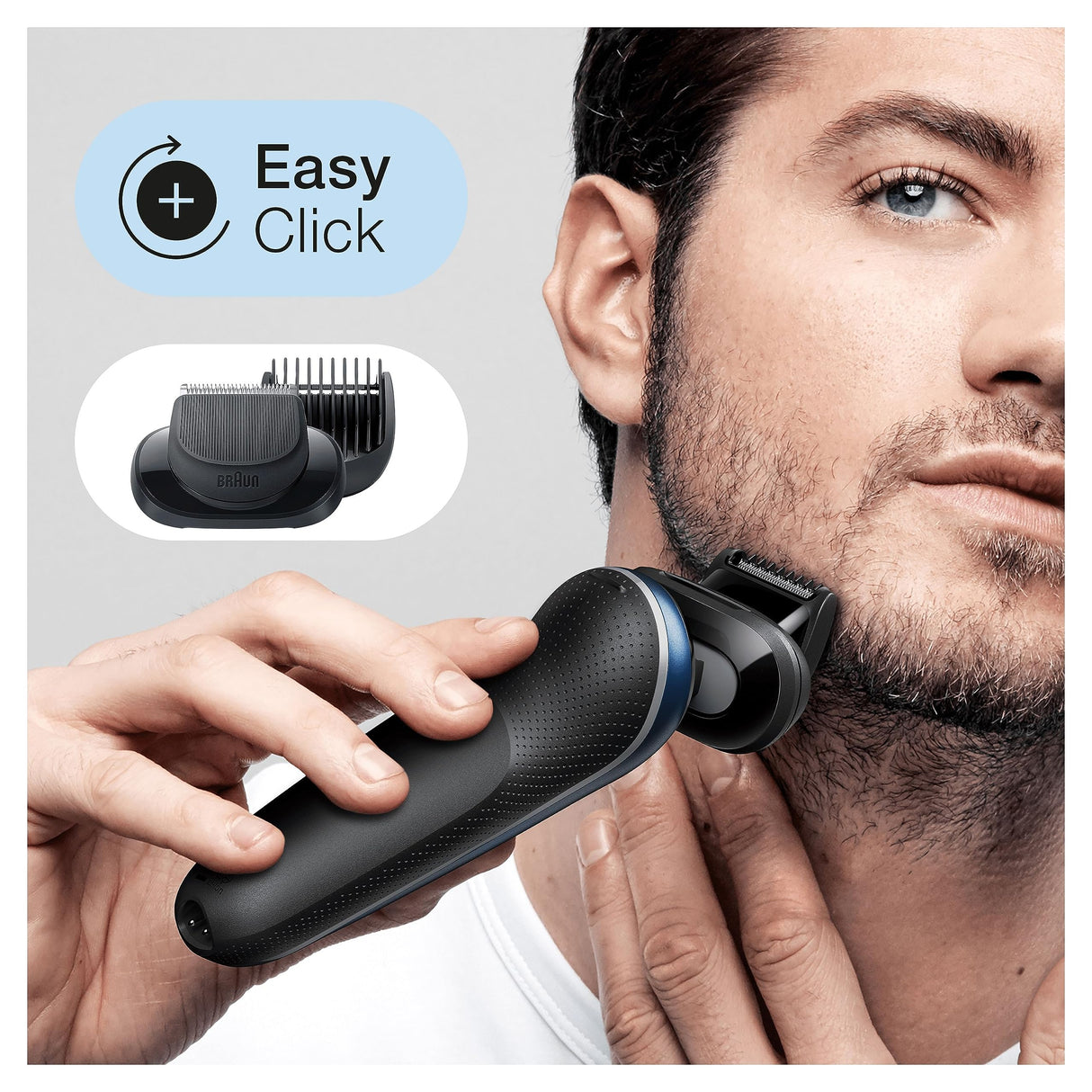 Braun Series 6 61-B1500s - Afeitadora eléctrica para hombre, con accesorio EasyClick, afeitadora eléctrica y recortadora de barba, SensoFlex, Wet&Dry, recargable e inalámbrica