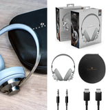 ECHO Head Band - Auriculares de Audio inalámbricos ANC, Color Gris Metal, reducción de Ruido Activa, diseño de Arco, Calidad de Sonido Premium