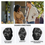 Garmin Vivomove Trend, Elegante Smartwatch Híbrido de 40 mm con Sofisticado Aspecto Analógico, Bisel de Acero Inoxidable y Funciones Inteligentes, Gold Beige