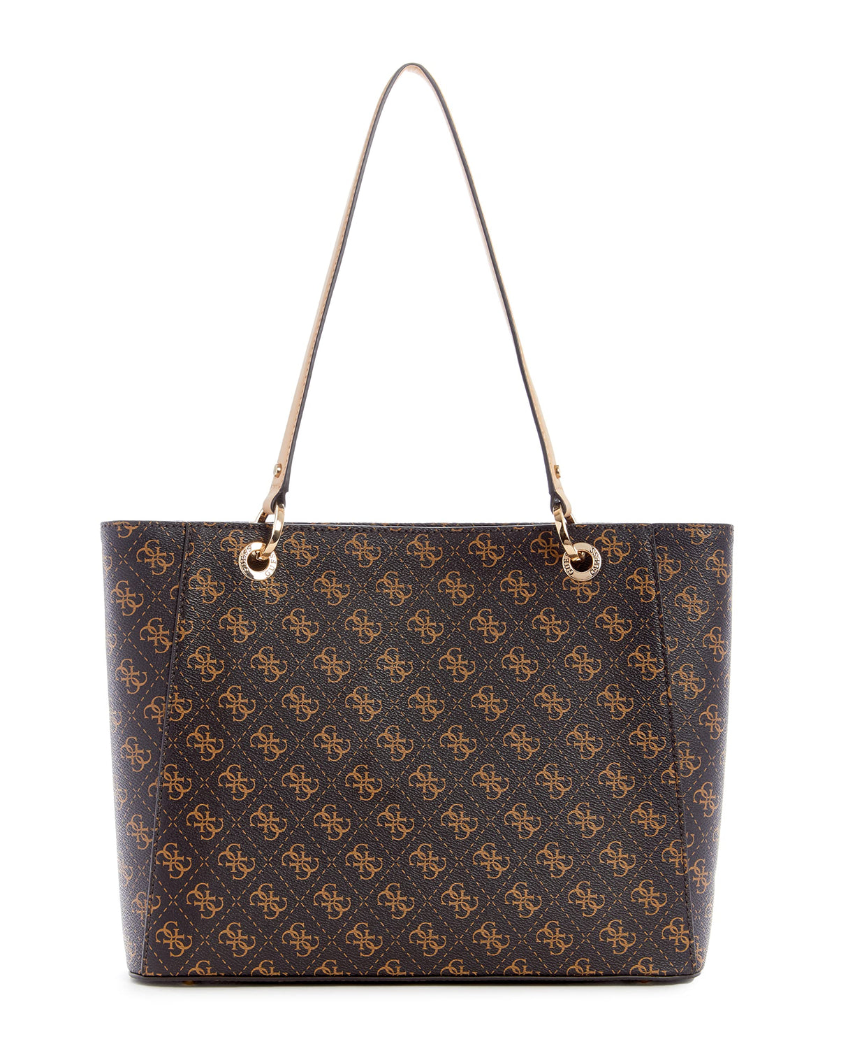GUESS Noelle Noel Tote, Bolso de Hombro para Mujer, Logotipo marrón, Talla única