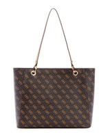 GUESS Noelle Noel Tote, Bolso de Hombro para Mujer, Logotipo marrón, Talla única