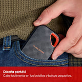 SANDISK Extreme Portable SSD 4 TB (velocidades hasta 2000 MB/s, USB Type-C, con clasificación IP65 de Resistencia al Agua y al Polvo, protección contra caídas de hasta 3 Metros)
