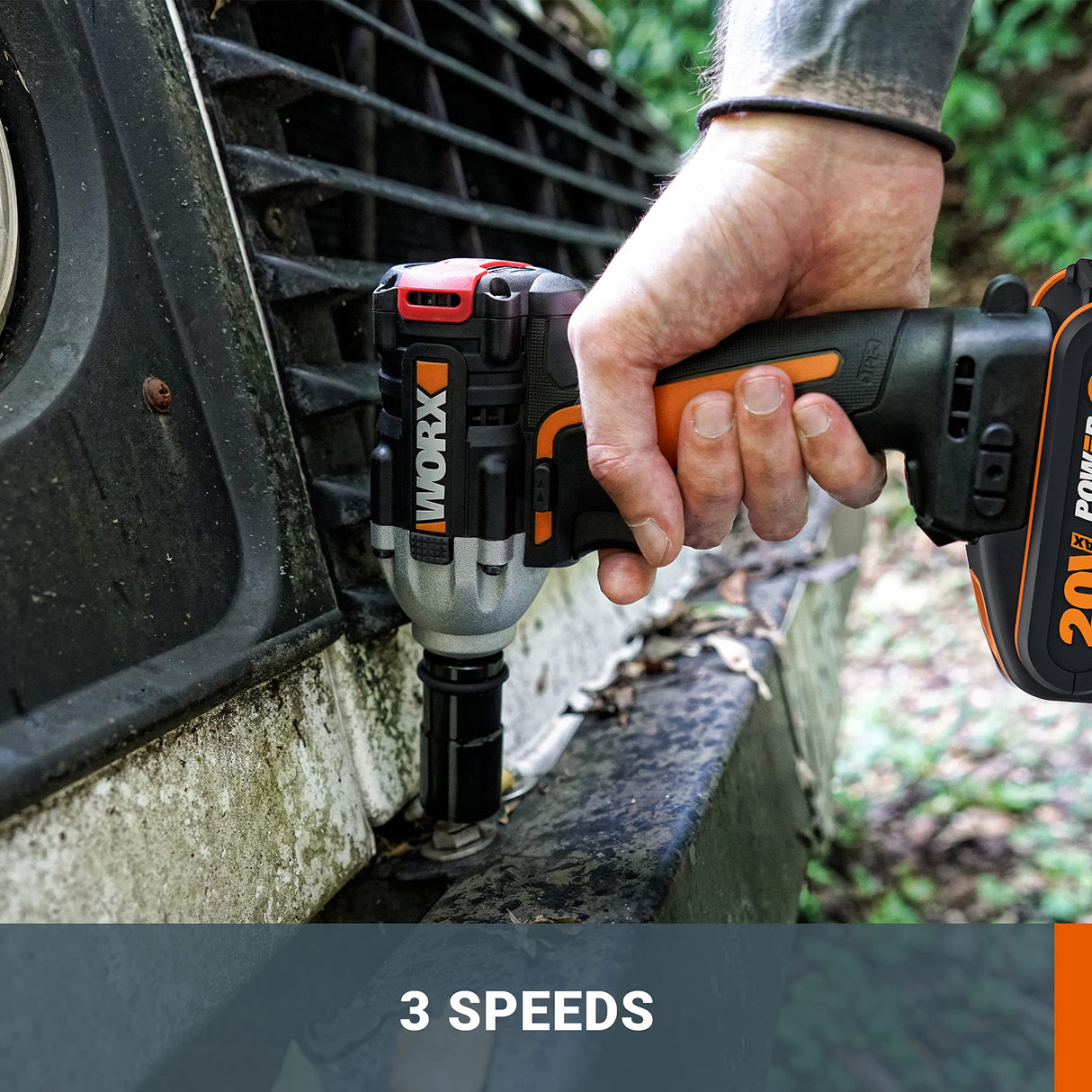 WORX Atornillador de Impacto Brushless 20V PowerShare | WX272-2 baterías | motor sin escobillas, 3 velocidades variables, Luz LED