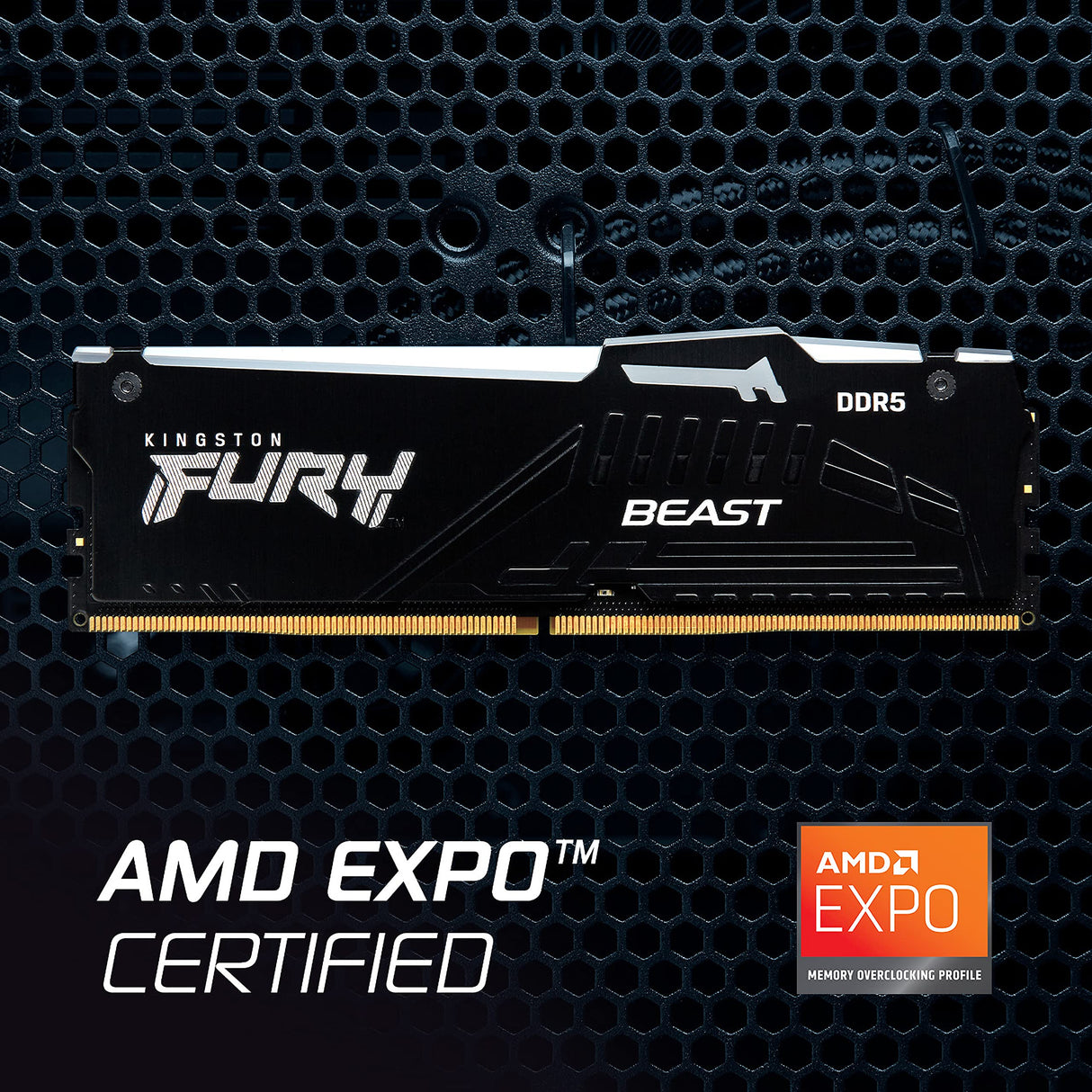 Kingston FURY Beast Negro RGB 32GB (2x16GB) 5600MT/s DDR5 CL36 DIMM Memoria gamer para Ordenadores de sobremesa Kit de 2 - KF556C36BBEAK2-32