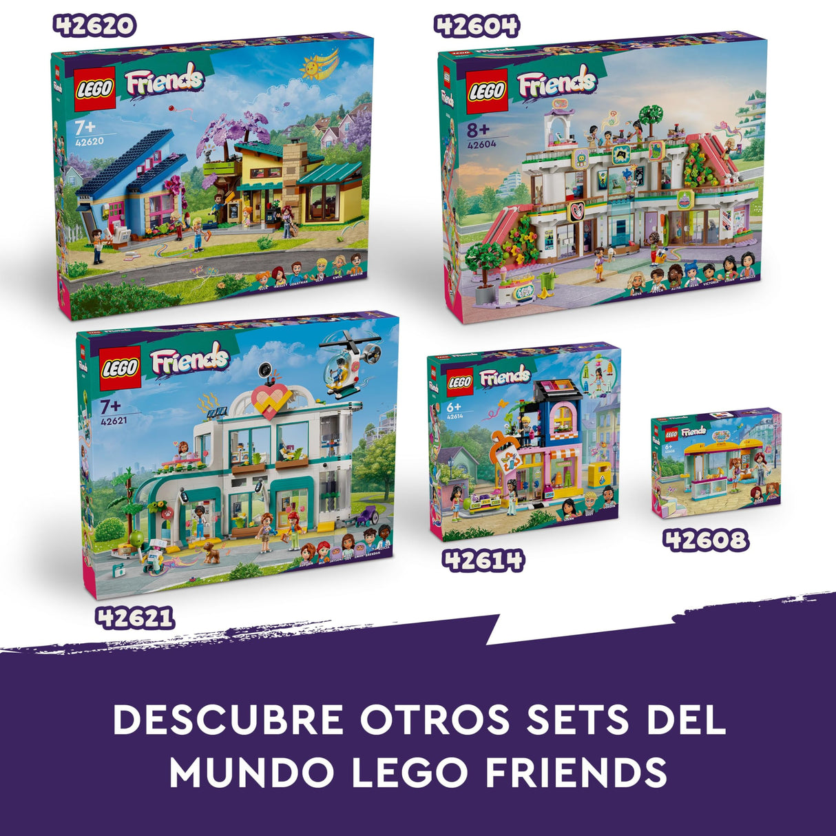 Lego Friends Hospital de Heartlake City con Helicóptero de Juguete y Mini Muñecos de Personajes, Set de Construcción para el Juego de rol de Doctores, Regalo para Niñas y Niños de 7 Años o Más 42621