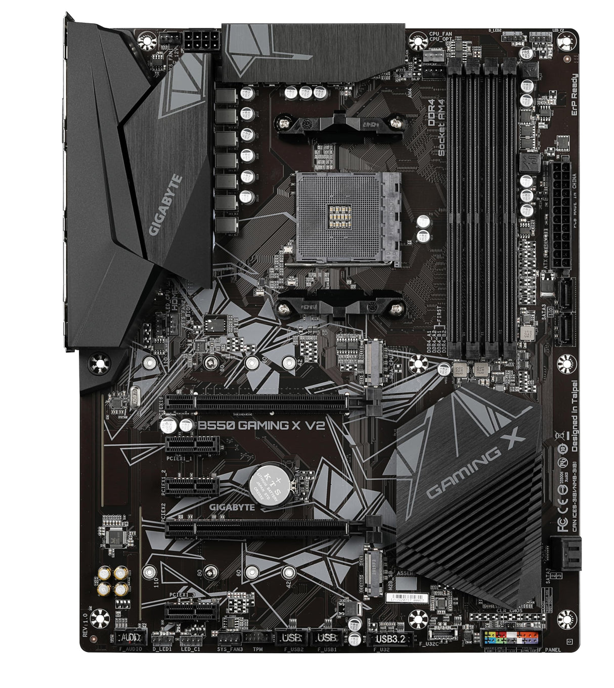GIGABYTE B550 Gaming X V2 Placa base - Procesadores AMD Ryzen 5000, VRM de 10+3 fases, hasta 4733 MHz DDR4, 1xPCIe 4.0 + 1xPCIe 3.0 M.2, LAN 1GbE, USB 3.2 Gen 2