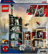 LEGO ǀ Marvel Spider-Man vs. Oscorp - Juguete Interactivo con Moto, 8 Minifiguras Inc. Miles Morales, Duende Verde y Spider-Woman - Regalo de Superhéroes para Niños de 10+ Años y Fans 76324