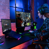Razer Soporte para portátil Chroma V2: iluminación Chroma RGB Personalizable - Diseño ergonómico - Construcción de Aluminio anodizado - Hub USB-C de 4 Puertos - Negro Mate