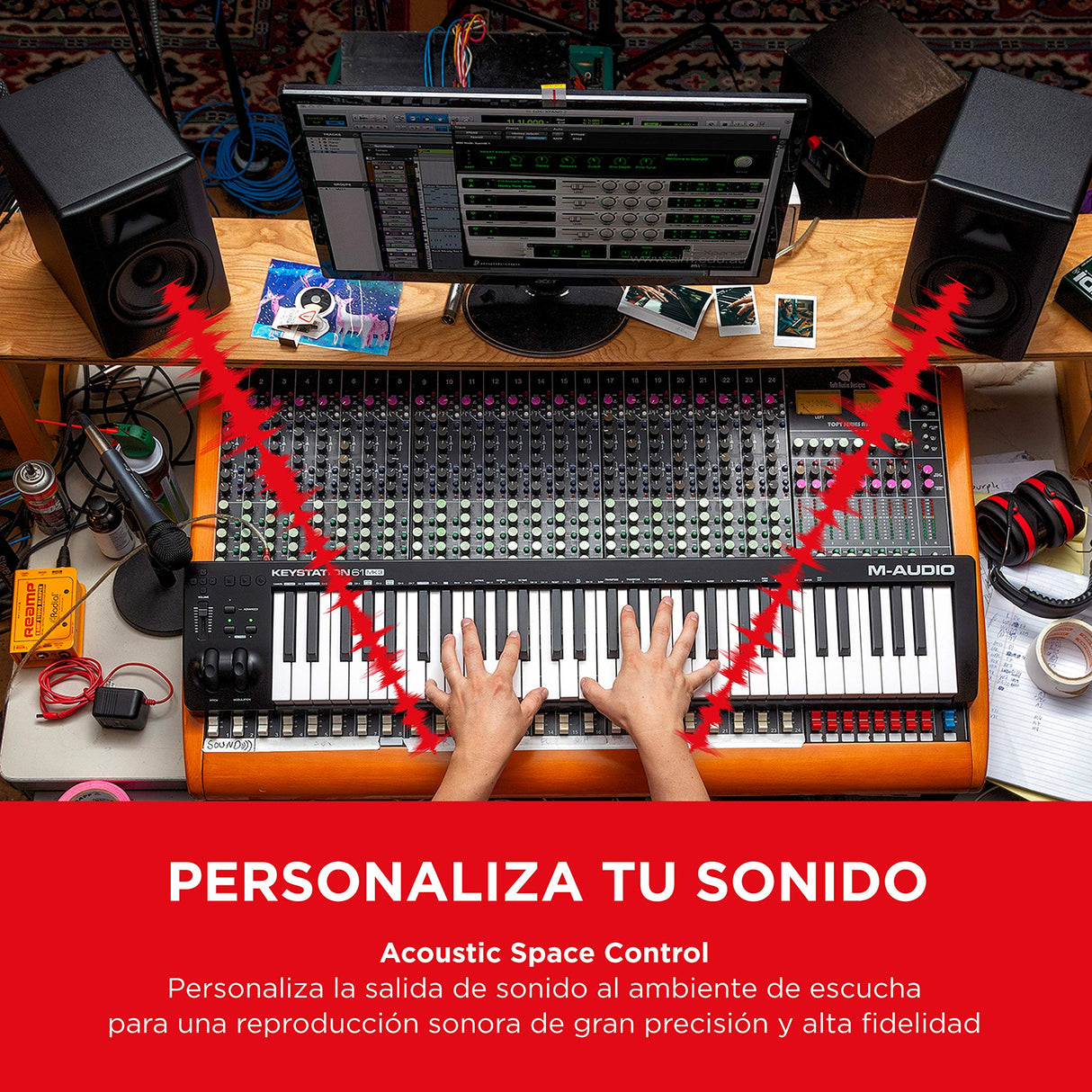 M-Audio BX8 D3 Monitor de Estudio, Altavoz Activo Profesional Bidireccional, 150 W con Woofer 8” para Producción Musical y Mezcla de Música, con Función Acoustic Space Control Incorporado, 1 Pieza