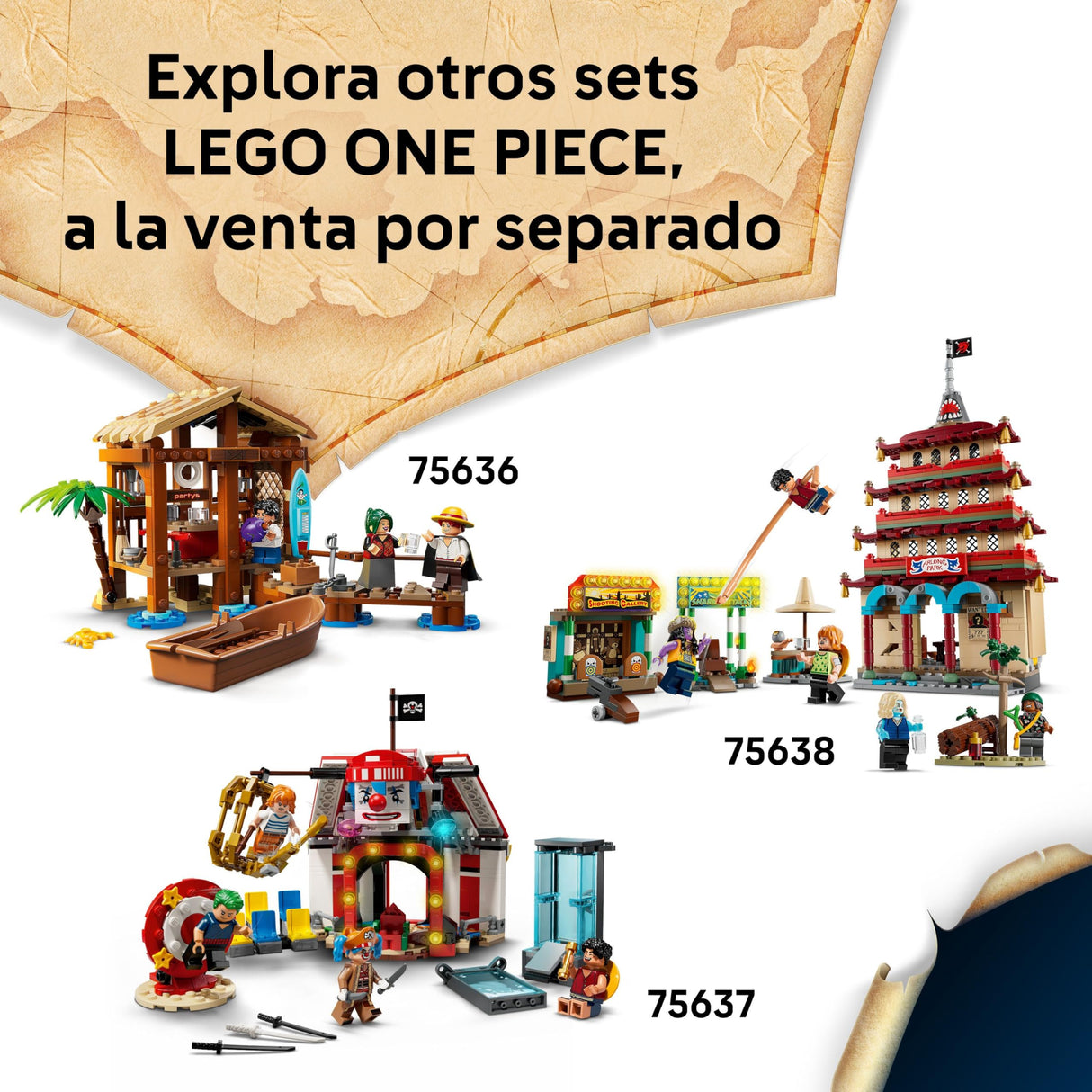 LEGO One Piece Barco Pirata Going Merry de Juguete - Maqueta de Barco y Decoración Anime - 5 Minifiguras Inc. Luffy, Zoro y Nami - Regalo para Niños, Niñas y Fans de 10+ Años 75639